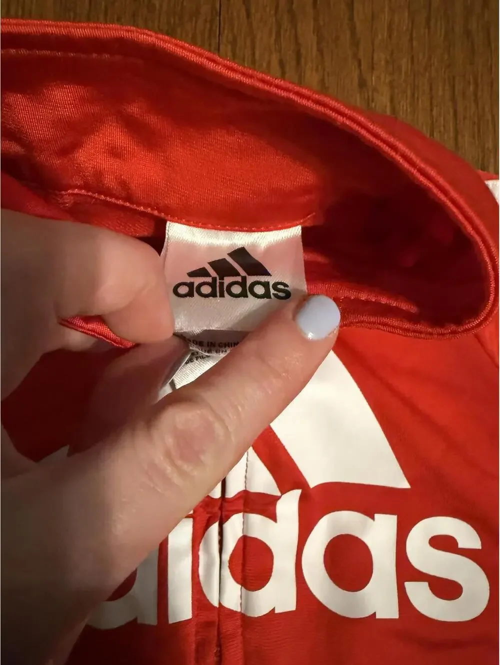 Adidas Red 12-month Toddler Track Jacket with White Logo and Black Accents